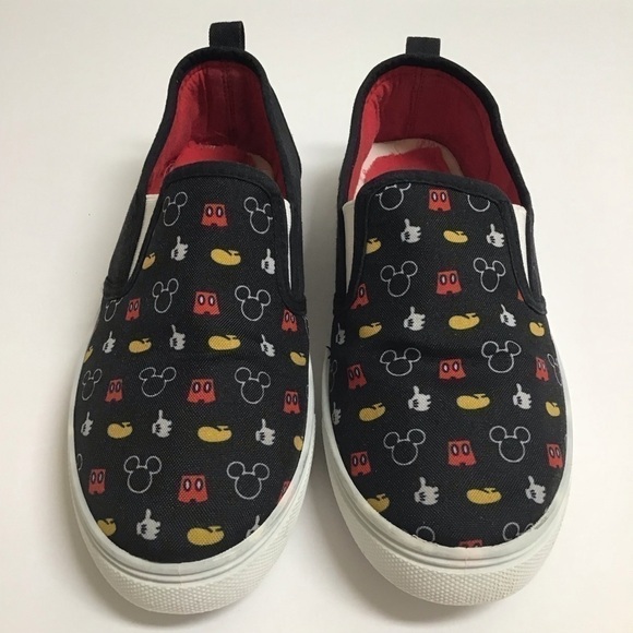 Disney Mickey Mouse Ears Kids SZ 3 8-9 Yrs Youth Slip On Shoes Canvas Sneakers - Picture 11 of 16